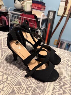 Windsor Black Strappy High Heel Sandals